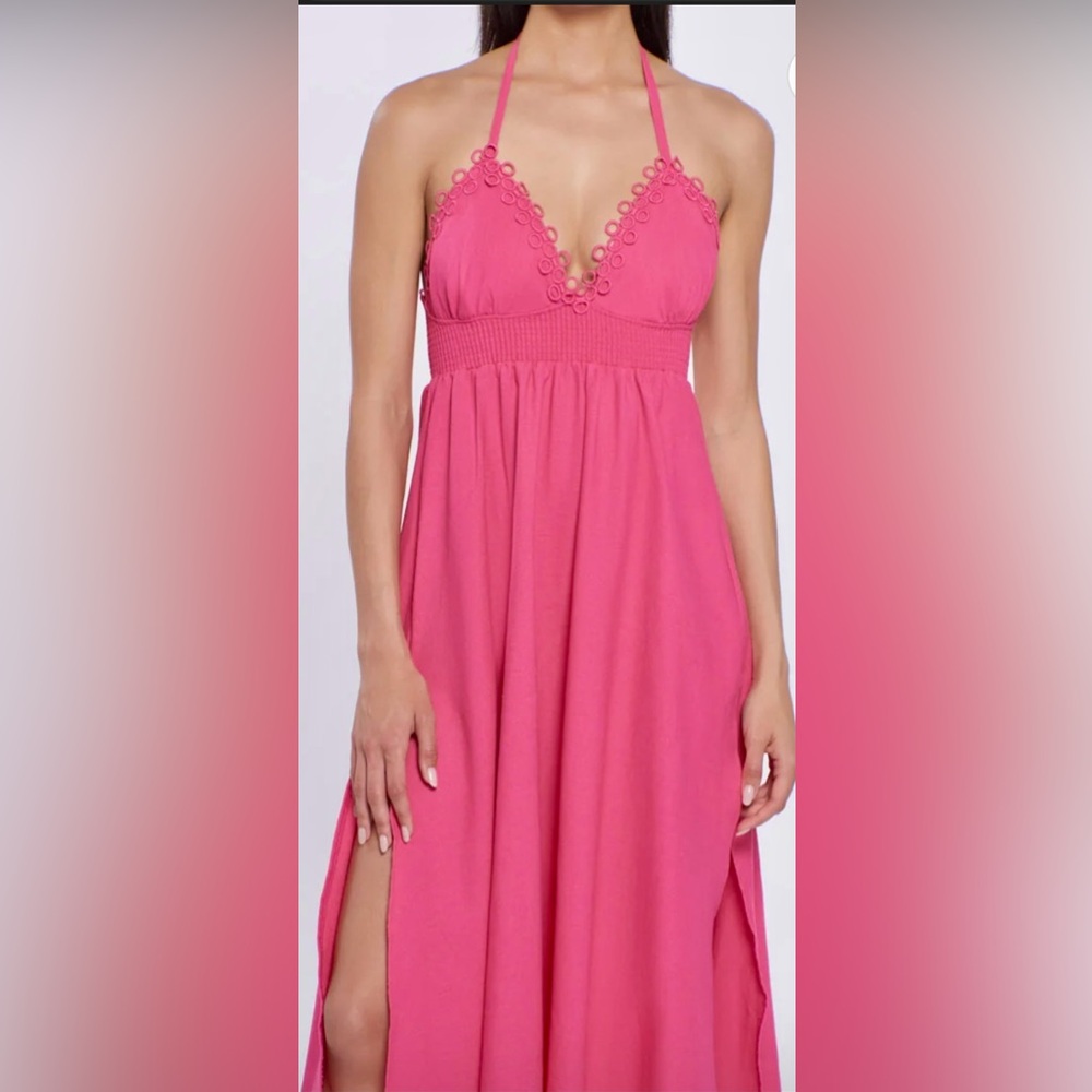 Anthropologie x Peixoto Vibrant Pink Maxi Dress